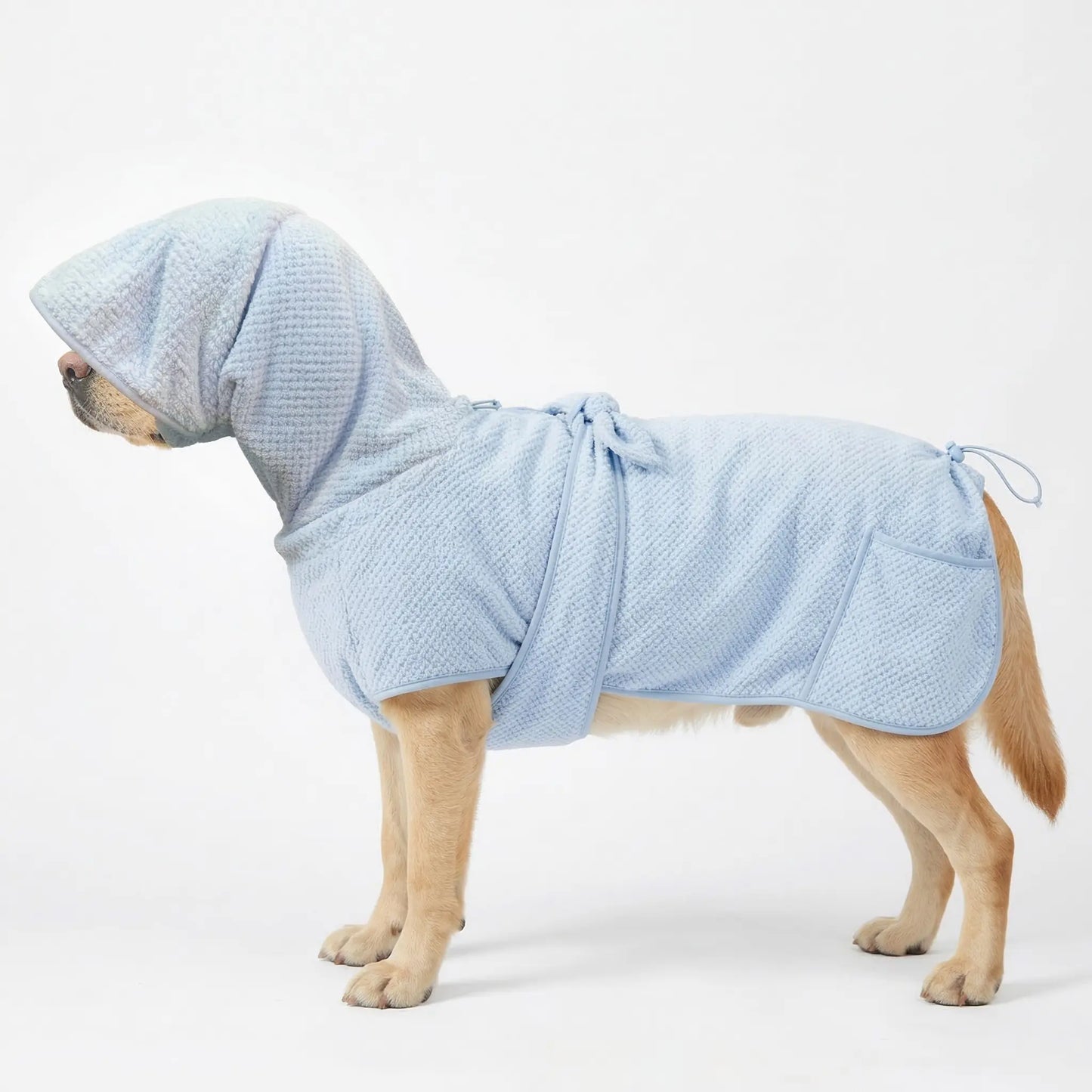 Koogal Adjustable Waistband Microfiber Dog Bath Robe and Towels for Quick Drying - Suitable for Small to Large Dogs (6 to 115 lbs)