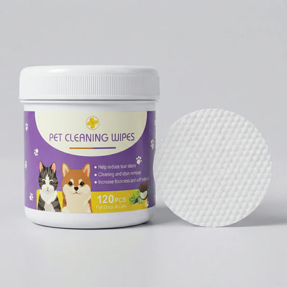 Bellepaws Gentle Pet Eye and Face Cleaning Wipes - 120 Count, Tear Stain and Odor Removal Formula with Aloe, Witch Hazel, and Coconut Oil for Dogs and Cats