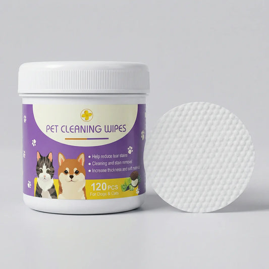 Bellepaws Gentle Pet Eye and Face Cleaning Wipes - 120 Count, Tear Stain and Odor Removal Formula with Aloe, Witch Hazel, and Coconut Oil for Dogs and Cats