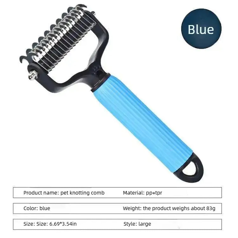 Universal Double-Sided Stainless Steel Pet Detangling Comb for Dog Grooming and Shedding Control