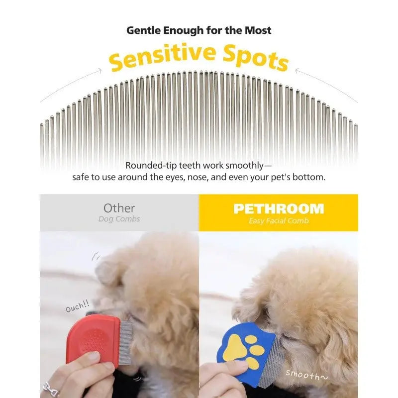 Professional Pet Grooming Comb for Dogs and Cats - Mini Face Brush for Shedding Control and Flea Removal, Essential Care Accessory