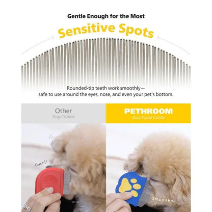 Professional Pet Grooming Comb for Dogs and Cats - Mini Face Brush for Shedding Control and Flea Removal, Essential Care Accessory