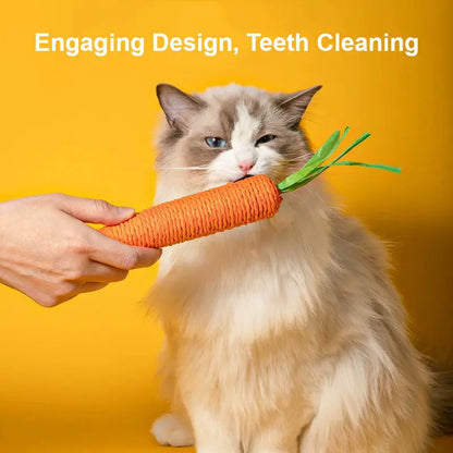 Lovely Caves Cotton Carrot Cat Chew Toy Set, 2 Pieces