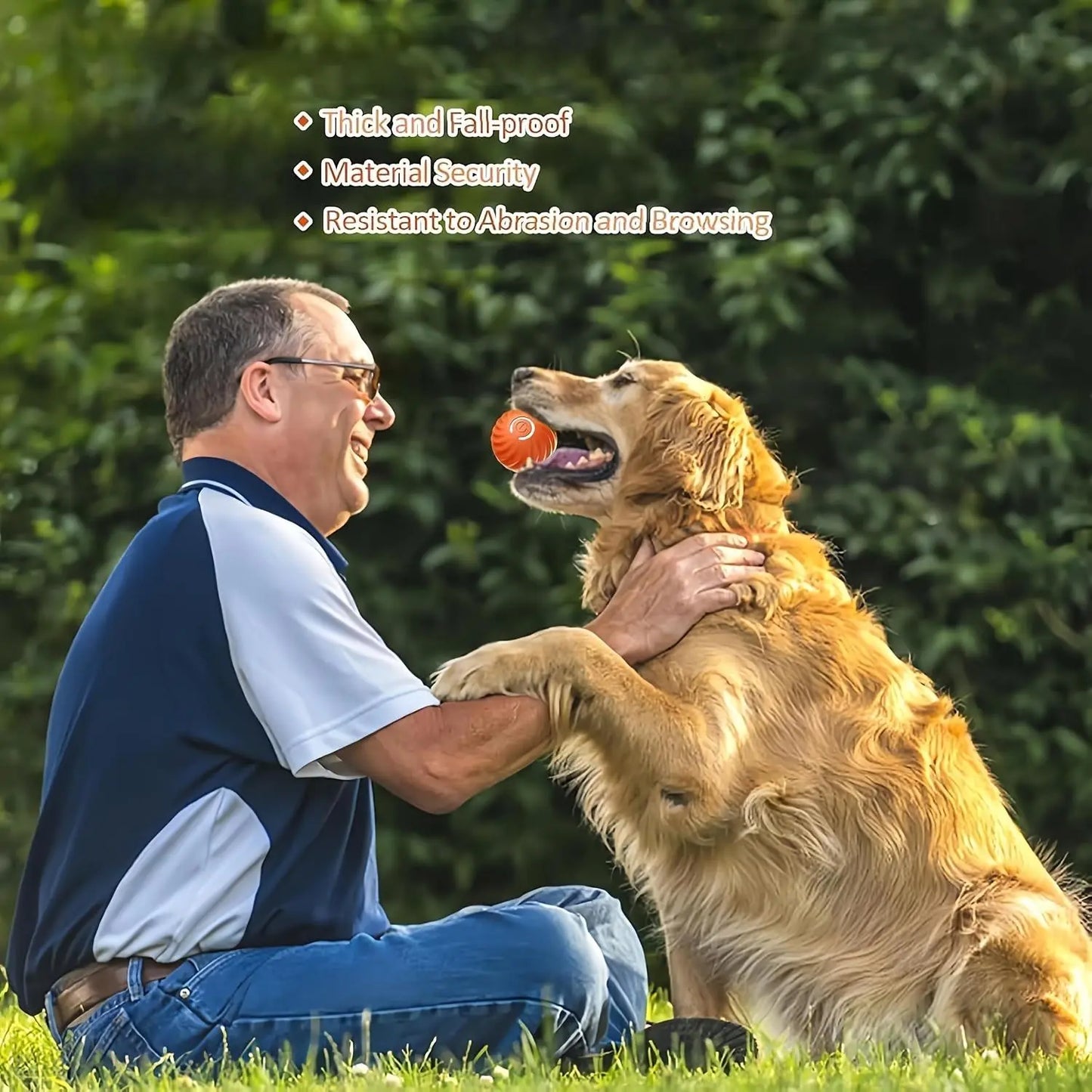 Fuzztik 2025 Upgraded Interactive Dog Toy Ball - Durable USB Rechargeable TPR Material with Automatic Rolling and Vibrating Features for Dogs of All Sizes, Anti-Biting and High-Quality Design