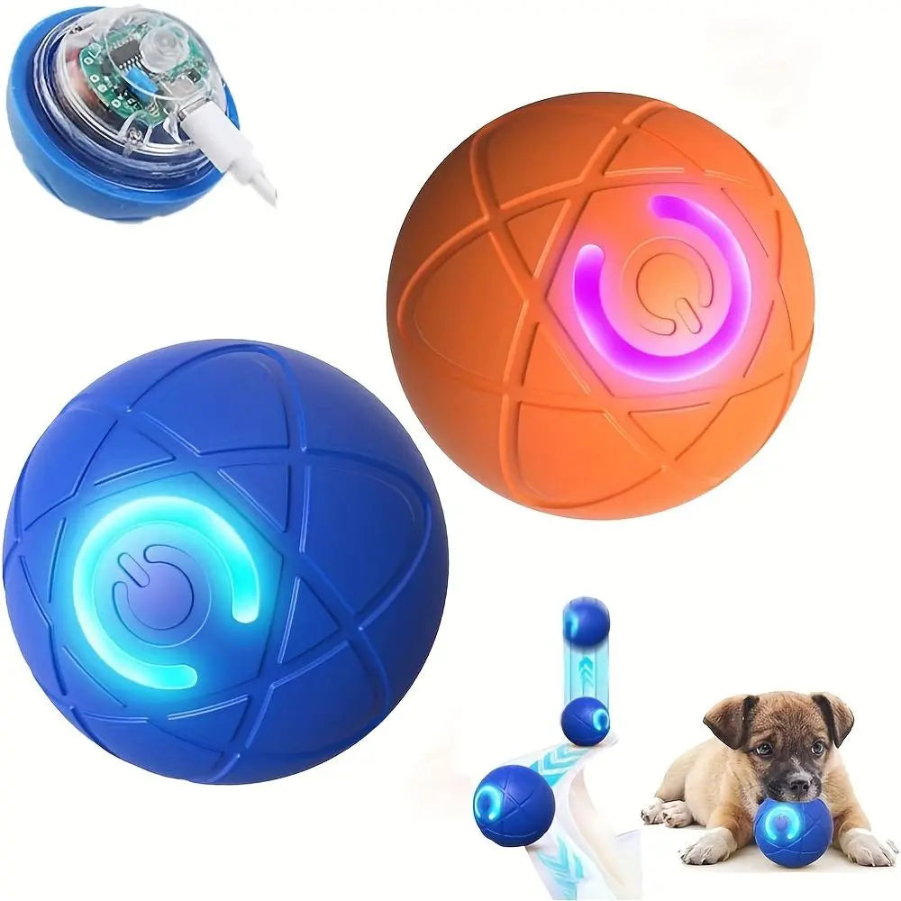 Fuzztik 2025 Upgraded Interactive Dog Toy Ball - Durable USB Rechargeable TPR Material with Automatic Rolling and Vibrating Features for Dogs of All Sizes, Anti-Biting and High-Quality Design