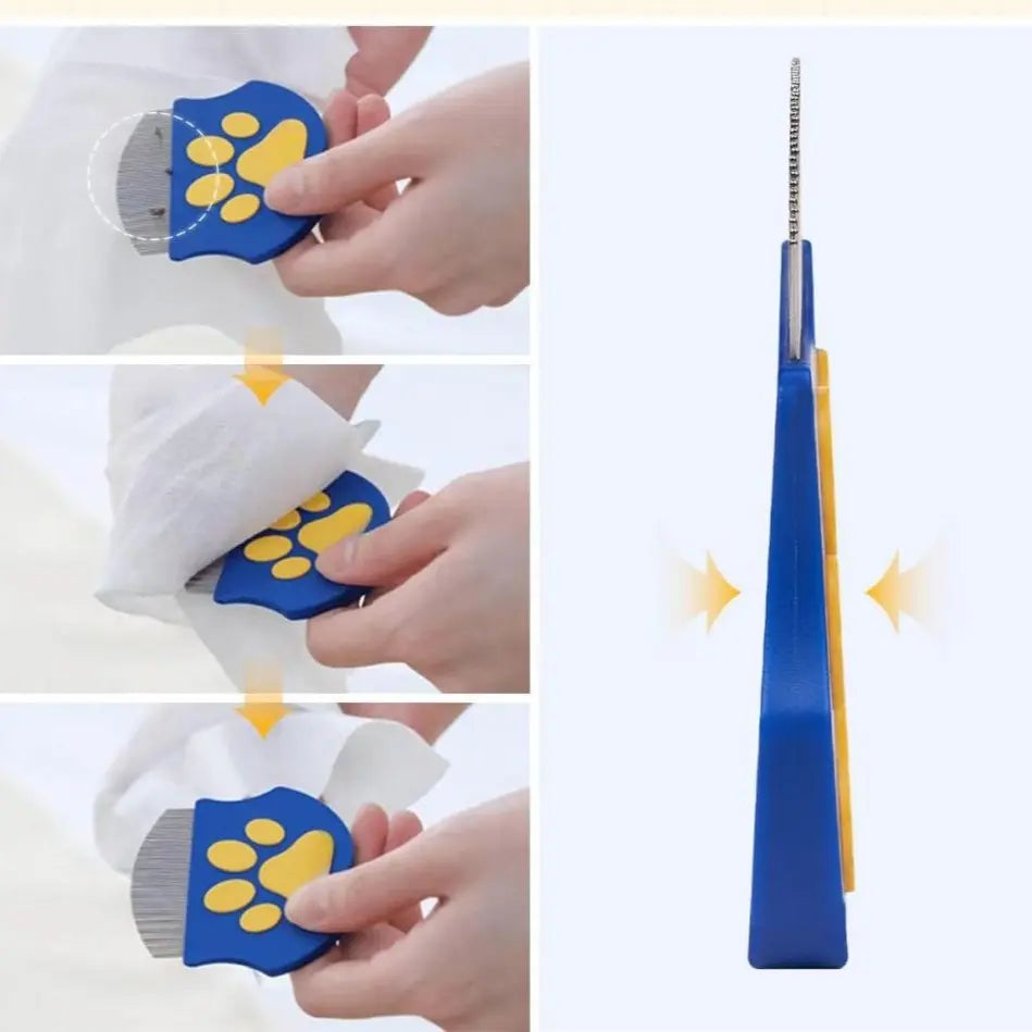Professional Pet Grooming Comb for Dogs and Cats - Mini Face Brush for Shedding Control and Flea Removal, Essential Care Accessory