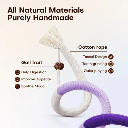 Potaroma 3-Piece Cat Chew Rope Toy Set: Safe Dental Care and Calming Interactive Toys for Indoor Kittens