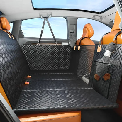 Premium Waterproof Dog Car Seat Cover with Mesh Window - Durable and Scratch-Resistant for Trucks and SUVs, Perfect for Aggressive Chewers, Black