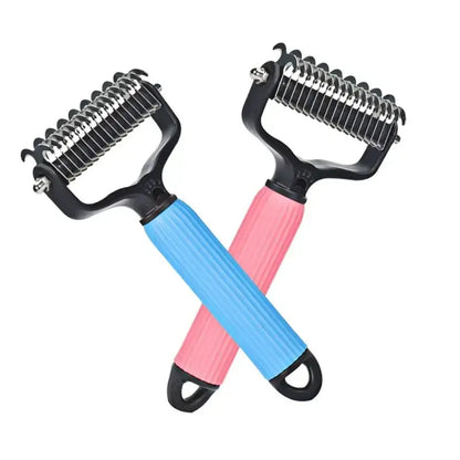 Universal Double-Sided Stainless Steel Pet Detangling Comb for Dog Grooming and Shedding Control