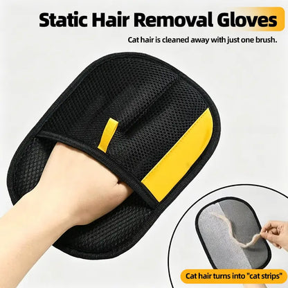 Electrostatic Pet Hair Removal Gloves - Reusable Shedding Tool for Effective Cleaning of Furniture, Carpets, and Car Interiors