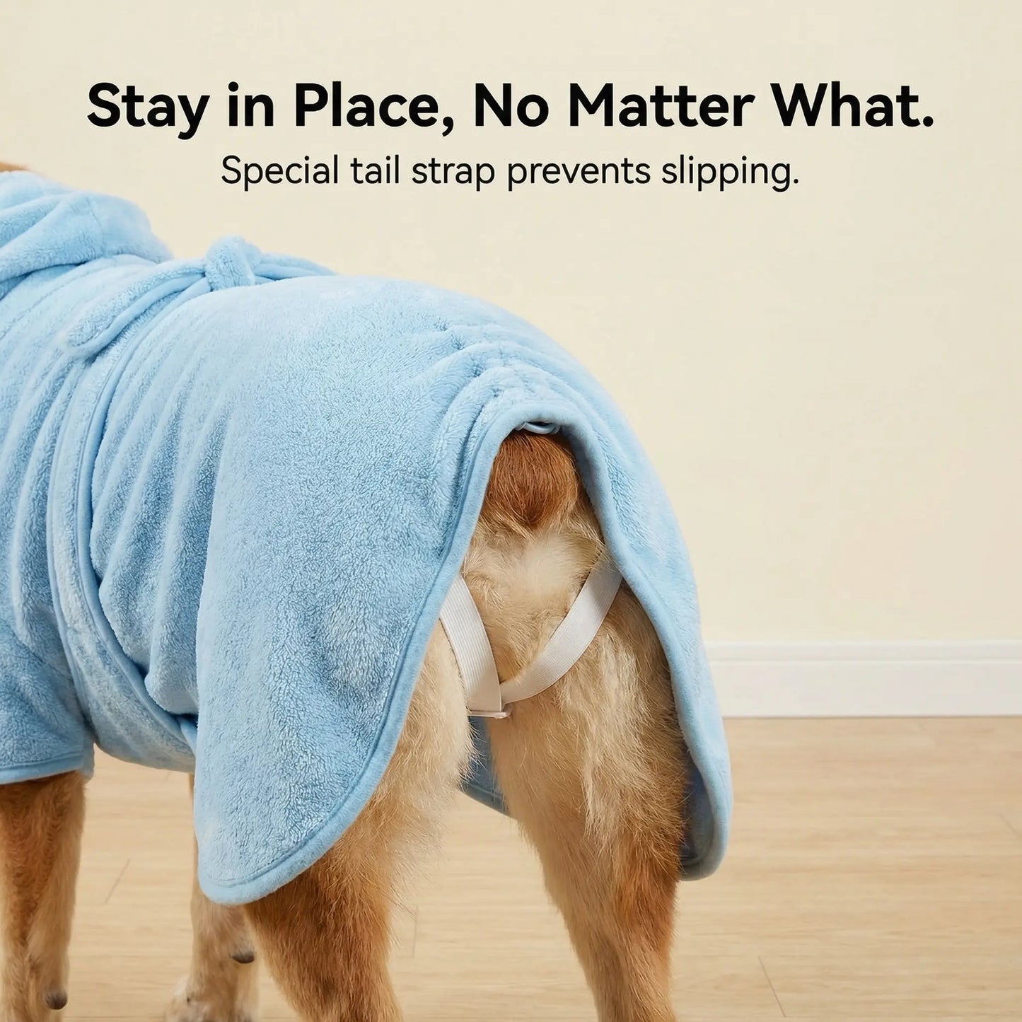 Koogal Adjustable Waistband Microfiber Dog Bath Robe and Towels for Quick Drying - Suitable for Small to Large Dogs (6 to 115 lbs)