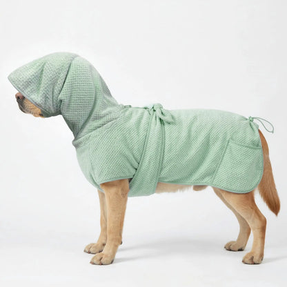 Koogal Adjustable Waistband Microfiber Dog Bath Robe and Towels for Quick Drying - Suitable for Small to Large Dogs (6 to 115 lbs)