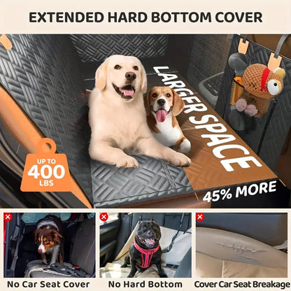Premium Waterproof Dog Car Seat Cover with Mesh Window - Durable and Scratch-Resistant for Trucks and SUVs, Perfect for Aggressive Chewers, Black