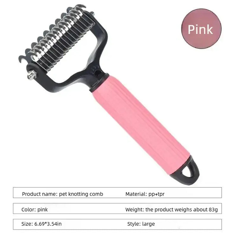 Universal Double-Sided Stainless Steel Pet Detangling Comb for Dog Grooming and Shedding Control