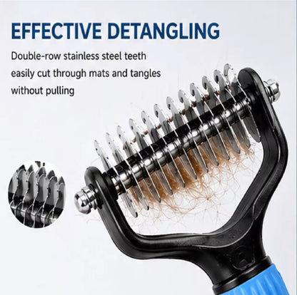 Universal Double-Sided Stainless Steel Pet Detangling Comb for Dog Grooming and Shedding Control
