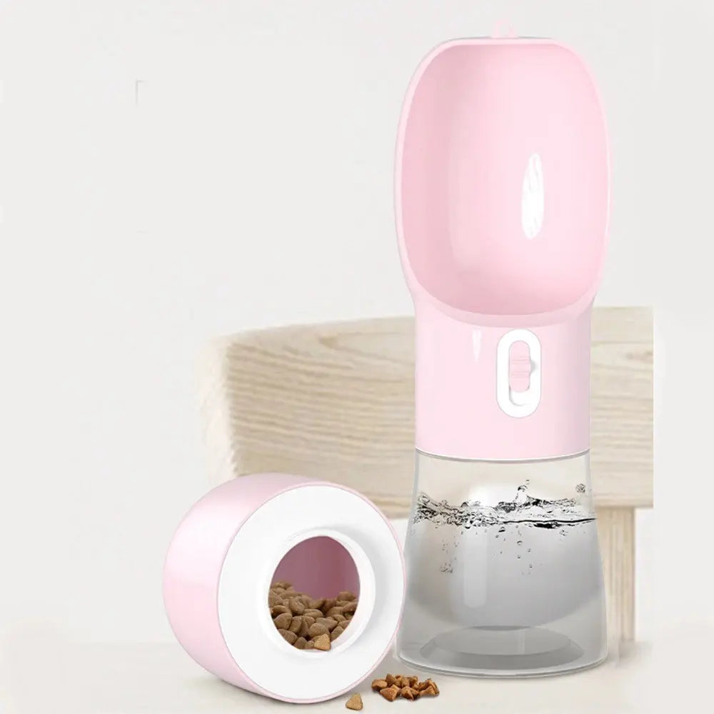 Portable Leak-Proof Pet Travel Water Bowl and Food Feeder Set, 258ML Water Capacity and 200ML Food Capacity, Easy to Clean and Detachable for Outdoor Adventures with Cats and Dogs