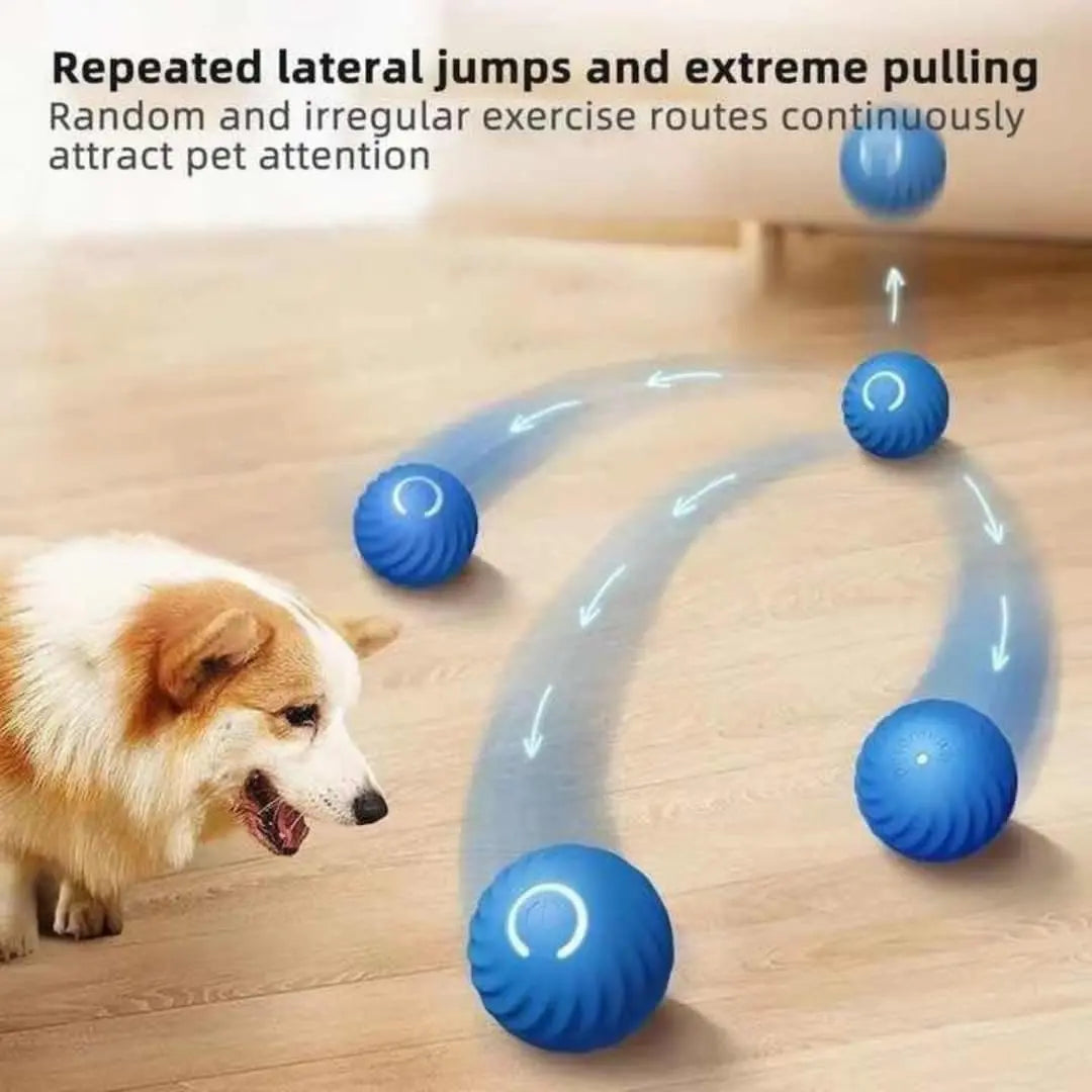 Fuzztik 2025 Upgraded Interactive Dog Toy Ball - Durable USB Rechargeable TPR Material with Automatic Rolling and Vibrating Features for Dogs of All Sizes, Anti-Biting and High-Quality Design