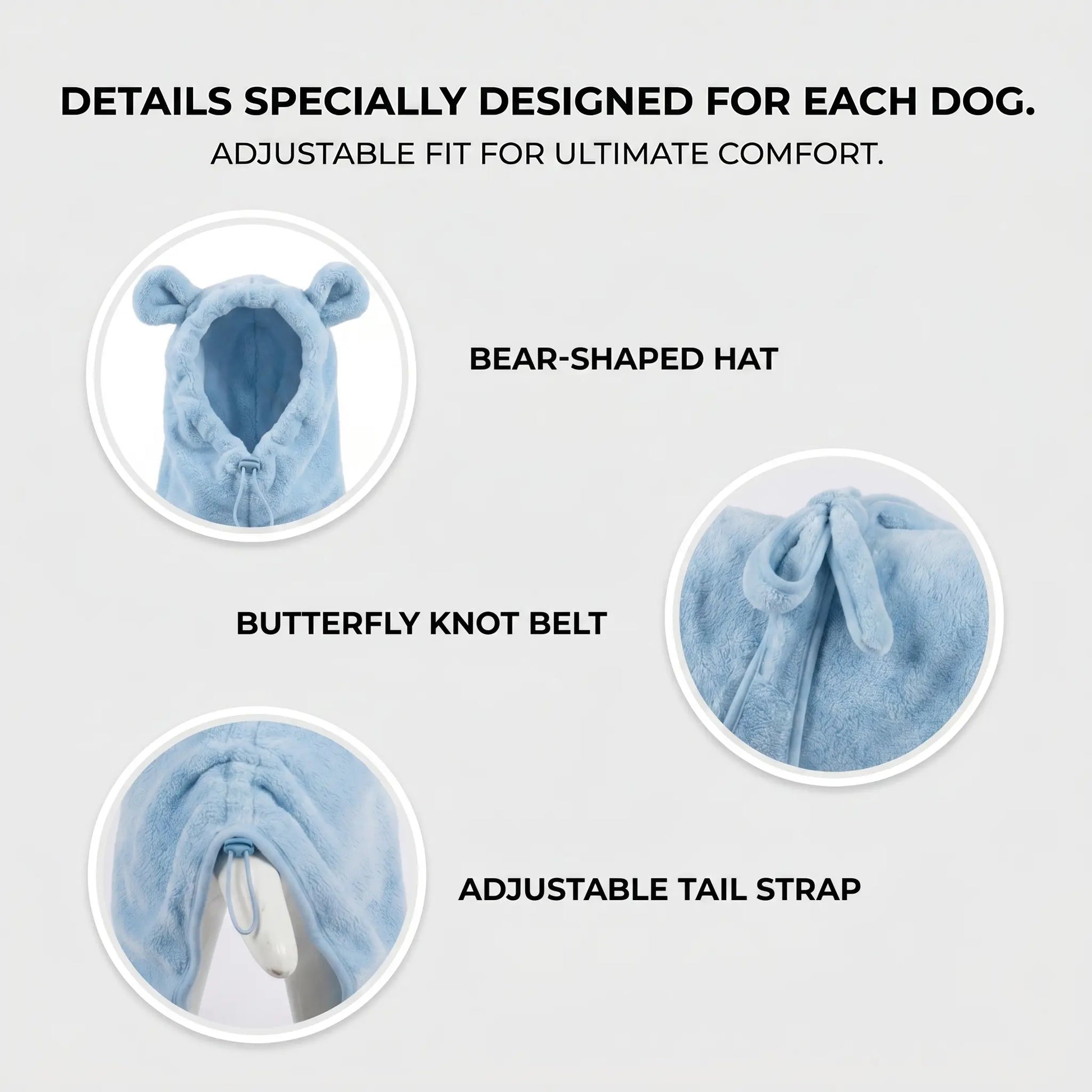 Koogal Adjustable Waistband Microfiber Dog Bath Robe and Towels for Quick Drying - Suitable for Small to Large Dogs (6 to 115 lbs)