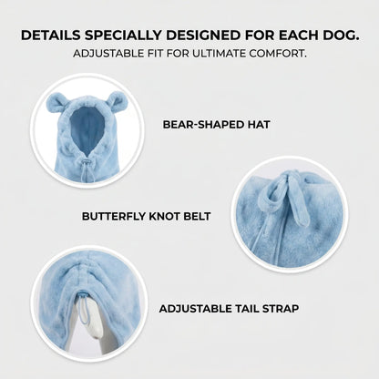 Koogal Adjustable Waistband Microfiber Dog Bath Robe and Towels for Quick Drying - Suitable for Small to Large Dogs (6 to 115 lbs)