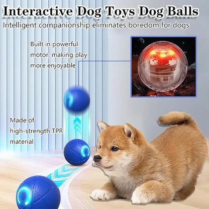 Fuzztik 2025 Upgraded Interactive Dog Toy Ball - Durable USB Rechargeable TPR Material with Automatic Rolling and Vibrating Features for Dogs of All Sizes, Anti-Biting and High-Quality Design