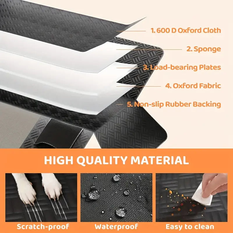 Premium Waterproof Dog Car Seat Cover with Mesh Window - Durable and Scratch-Resistant for Trucks and SUVs, Perfect for Aggressive Chewers, Black